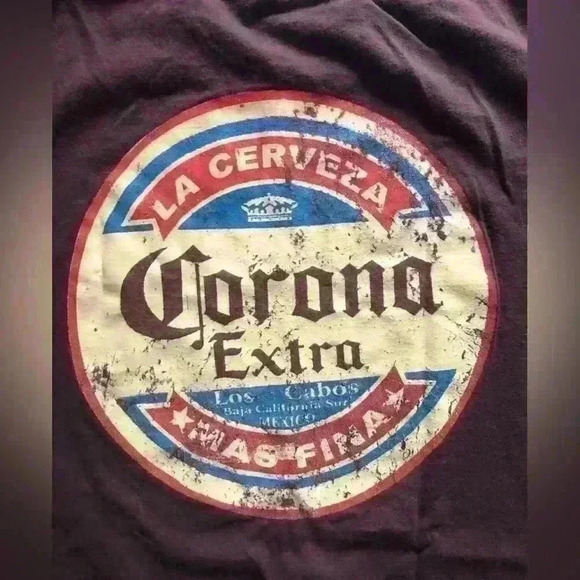 vtg corona beer Los Cabos graphic brown t-shirt mens large - Picture 4 of 8